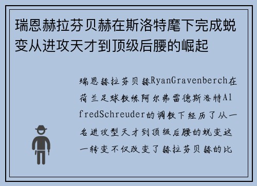 瑞恩赫拉芬贝赫在斯洛特麾下完成蜕变从进攻天才到顶级后腰的崛起